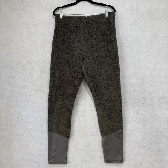 SHE Outdoor Fleece Pants Womens Large Green Sherpa Thermal Hunting Nylon Panels - Picture 1 of 9